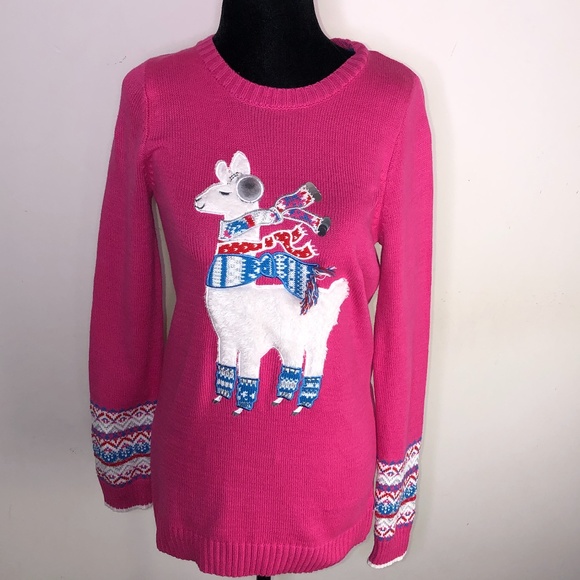 Maggie & Zoe Sweaters - Maggie & Zoe Pink Llama Sweater ~Large US 14